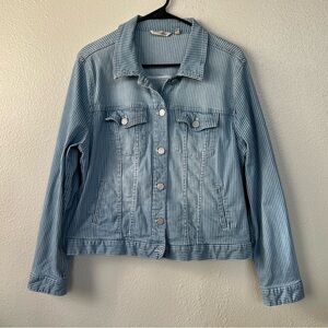 Soft Surroundings Striped Denim Jacket